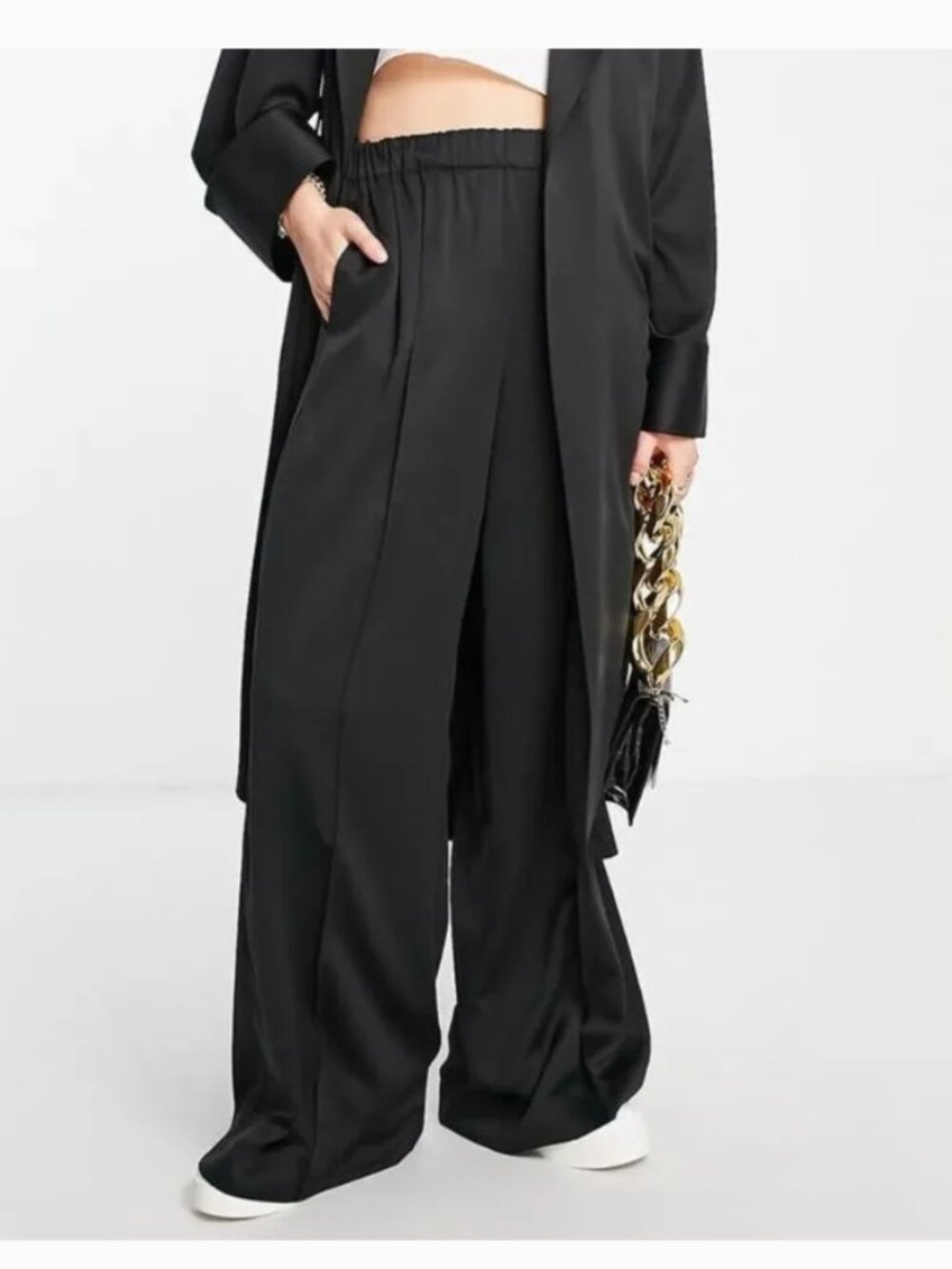 Topshop Black Wide Leg Pants